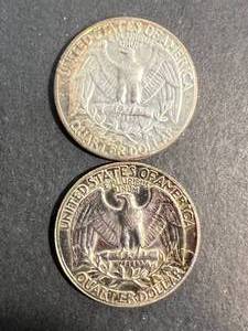 lot 44 image: 2 US WASHINGTON QUARTERS 1963P-D