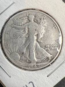 lot 48 image: 1942-S US WALKING LIBERTY HALF DOLLAR