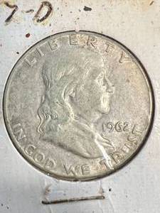 lot 54 image: 1957-D US FRANKLIN HALF DOLLAR