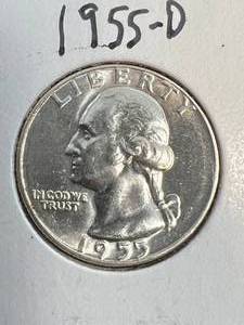 lot 66 image: 1955-D US WASHINGTON QUARTER MS64
