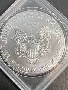 lot 70 image: 2019 AMERICAN SILVER EAGLE 1 TROY OZ .999 FINE SILVER UNC IN CASE