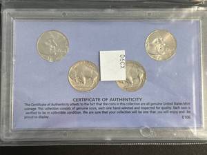 lot 84 image: THE BUFFALO NICKEL 4 COIN COLLECTION SET