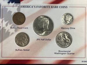 lot 87 image: AMERICAS FAVORITE RARE COINS 5 COIN SET
