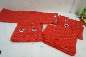 lot 83 image: 4 Red Panel Curtains