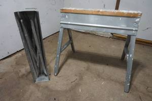 lot 205 image: 2 Folding Aluminum Saw horses