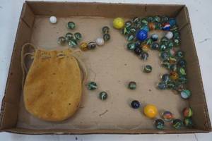 lot 388 image: Marbles (Leather Pouch)