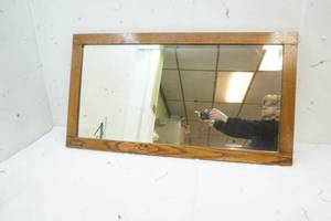 lot 422 image: Dark Wood Framed Mirror