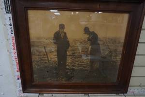 lot 426 image: Framed Picture of Man & Women praying in The Crop Field