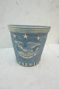 lot 438 image: Blue Outside Planter with eagle