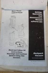 lot 441 image: Used Backpack Vacuum