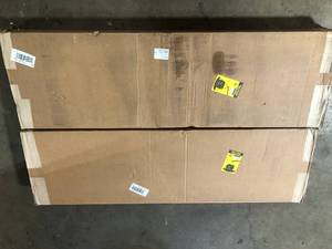 lot 23 image: Prepac 80 in. White Wood 6-shelf Standard Bookcase with Doors   Customer Returns See Pictures