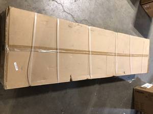 lot 25 image: Husky 8 ft. Adjustable Height Solid Wood Top Workbench in Red for Ready to Assemble Steel Garage Storage System  Customer Returns See Pictures