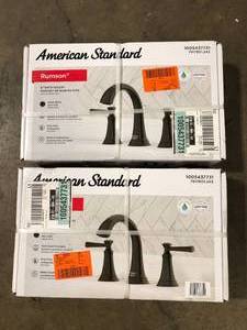 lot 29 image: Lot of 2  American Standard Rumson 8 in. Widespread 2-Handle Bathroom Faucet in Matte Black Customer Returns See Pictures