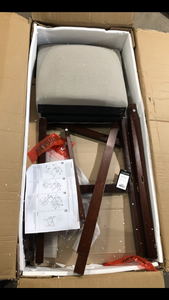lot 30 image: SAFAVIEH Norah 31.5 in. Light GrayDark Brown Bar Stool (Set of 2)  Customer Returns See Pictures