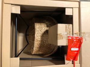 lot 32 image: StyleWell Natural Woven Hyacinth Bar Stool with Low Back  Customer Returns See Pictures