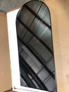 lot 2 image: 71 in. x 32 in. Modern Arch Metal Framed Black Full-Length Floor Standing Mirror  Customer Returns See Pictures
