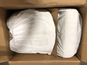 lot 6 image: Noble House Ogden 41.5 in. Beige Swivel Cushioned Bar stool (Set of 2) Customer Returns See Pictures