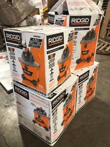 lot 23 image: Lot of Assorted Ridgid WetDry Shop Vacs Various Models and Conditions Customer Returns See Pictures