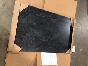 lot 47 image: THINSCAPE 4 ft. L x 25 in. D Engineered Composite Countertop in Black Amani with Satin Finish  Customer Returns See Pictures