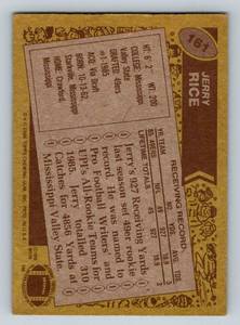 lot 3 image: Jerry Rice RC 1986 Topps #161 Vintage Rookie Football Card