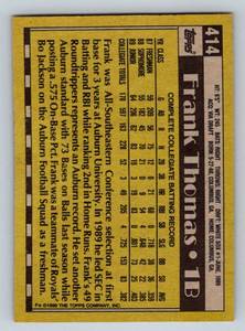 lot 16 image: Frank Thomas RC 1990 Topps #414 Rookie Baseball Card