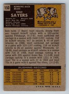 lot 25 image: Gale Sayers 1971 Topps #150 Vintage Football Card