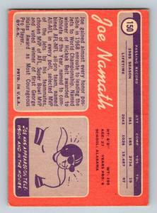 lot 26 image: Joe Namath 1970 Topps #150 Vintage Football Card
