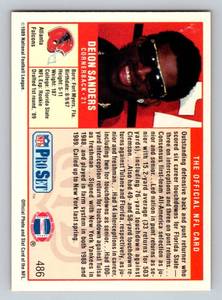 lot 37 image: Deion Sanders RC 1989 Pro Set #486 Rookie Football Card