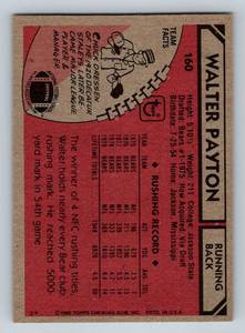 lot 42 image: Walter Payton 1980 Topps #160 Vintage Football Card