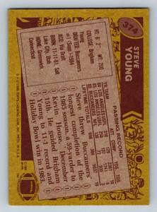 lot 59 image: Steve Young RC 1986 Topps #364 Rookie Vintage Football Card