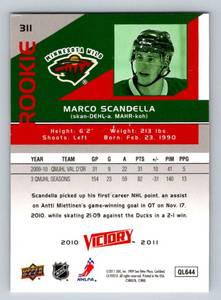 lot 65 image: Marco Scanella Signed RC - 2001 Upper Deck Victory #311 Rookie Auto Minnesota Wild Hockey Card