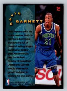 lot 69 image: Kevin Garnett RC 1995-96 Fleer Firm Foundation Insert #335 Rookie Minnesota Timberwolves Basketball Card