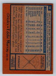 lot 74 image: Eddie Murray RC 1978 Topps #36 Vintage Baseball Card