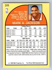 lot 96A image: Iconic Mark Jackson w Menendez Brothers 1990 NBA Hoops #205 Basketball Card