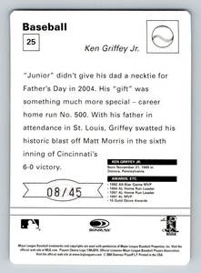 lot 150 image: Ken Griffey Jr. 45 Blue SP - 2004Leaf Baseball #25, numbered 845, Rare Baseball Card