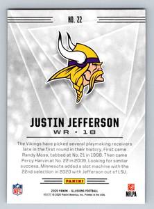 lot 190 image: Justin Jefferson RC 2020 Illusions #22 Rookie Minnesota Vikings Football Card