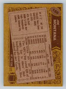 lot 194 image: Joe Montana 1986 Topps #156 Vintage Football Card