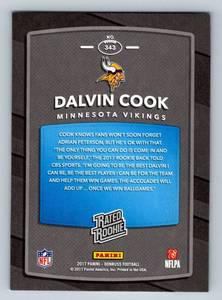 lot 205 image: Dalvin Cook RC 2017 Donruss Rated Rookie #343 Minnesota Vikings Football Card