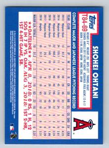 lot 236 image: Shohei Ohtani 2019 Topps 1984 Topps Card Baseball #T84-69