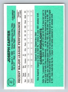 lot 243 image: Joe Carter RC 1984 Donruss #41 Rookie Vintage Baseball Card