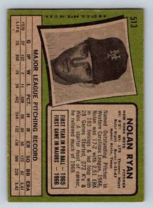 lot 4A image: Nolan Ryan 1971 Topps #513 Vintage Baseball Card