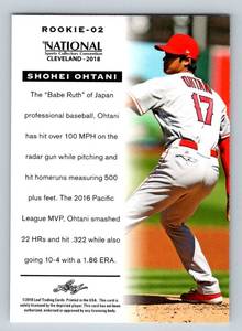lot 7A image: Shohei Ohtani RC 2018 Leaf The National #02 Rookie Baseball Card