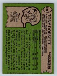 lot 45A image: Tony Dorsett RC 1978 Topps #315 Vintage Football Card