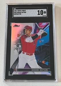 lot 5 image: Shohei Ohtani SGC Graded 10 Gem mint 2021 Topps Finest Refractor #54 Baseball Card