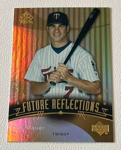 lot 21 image: Joe Mauer RC 2005 Upper Deck Future Reflections #105 Rookie Minnesota Twins Baseball Card