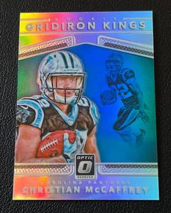 lot 33A image: Christian McCaffrey RC Prizm Refractor 2017 Donruss Optic Rookie Gridiron Kings #10 Football Card