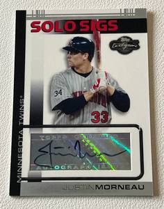 lot 35A image: Justin Morneau Auto 2007 Topps Solo Sigs #SS-JM Minnesota Twins Signed Baseball Card