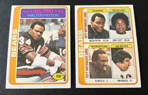 lot 40 image: Walter Payton 2 Card Lot - 1978 Topps #200 and #504 Vintage Football Cards