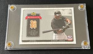 lot 41A image: Michael Jordan Bat Relic 2001 MJ Salute UD #MJ-B12 Baseball Card