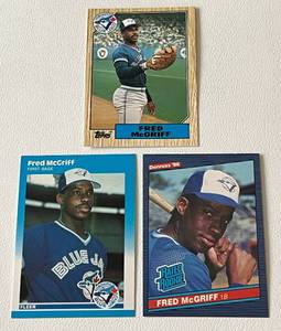 lot 47 image: Fred McGriff 3 RC Lot - 1986 Donruss #28, 1987 Fleer Update #U-75and 1987 Topps Traded #74T